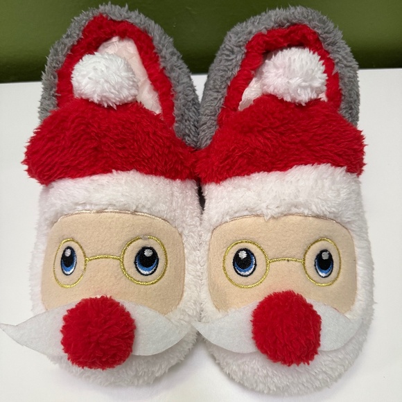 Red, White and Grey Santa Slipper - Picture 1 of 5